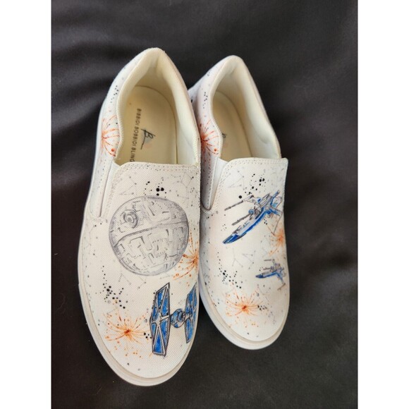 Star Wars Bibbidi Bling Canvas Sneakers Loafers Shoes Disney Jedi Art Womens 7 - Picture 12 of 14